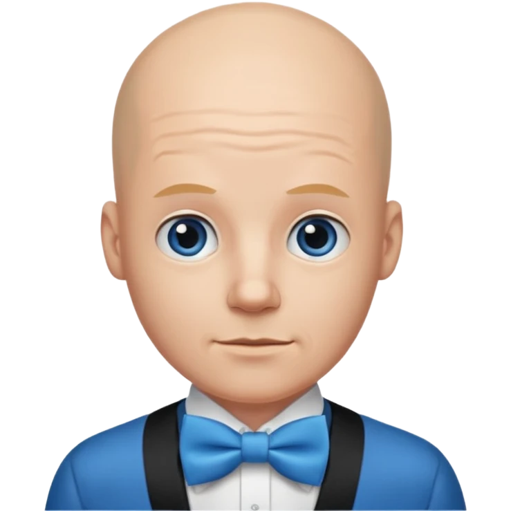 Bald with blue bow tie emoji