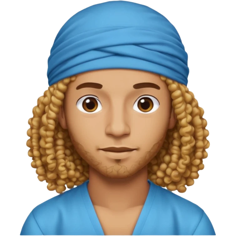 Emoji with Moroccan / Amazingh guy with curly hair, loooking like music artist Central Cee emoji