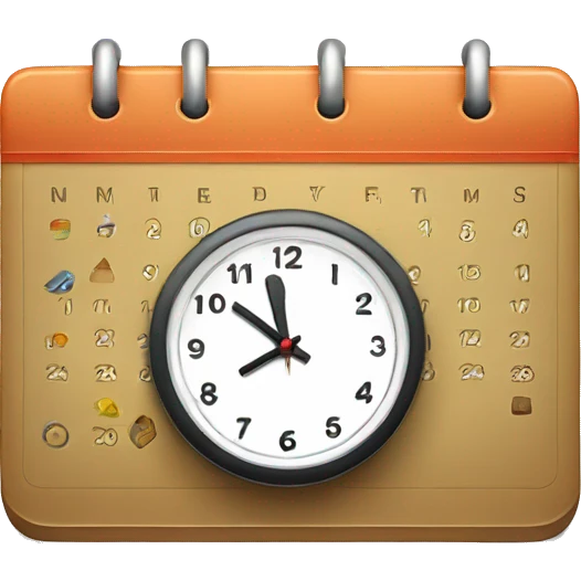 calendar with small clock emoji