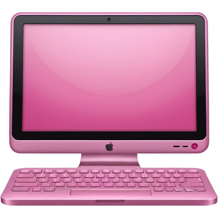 Netflix açılı pembe bir bilgisayar emoji