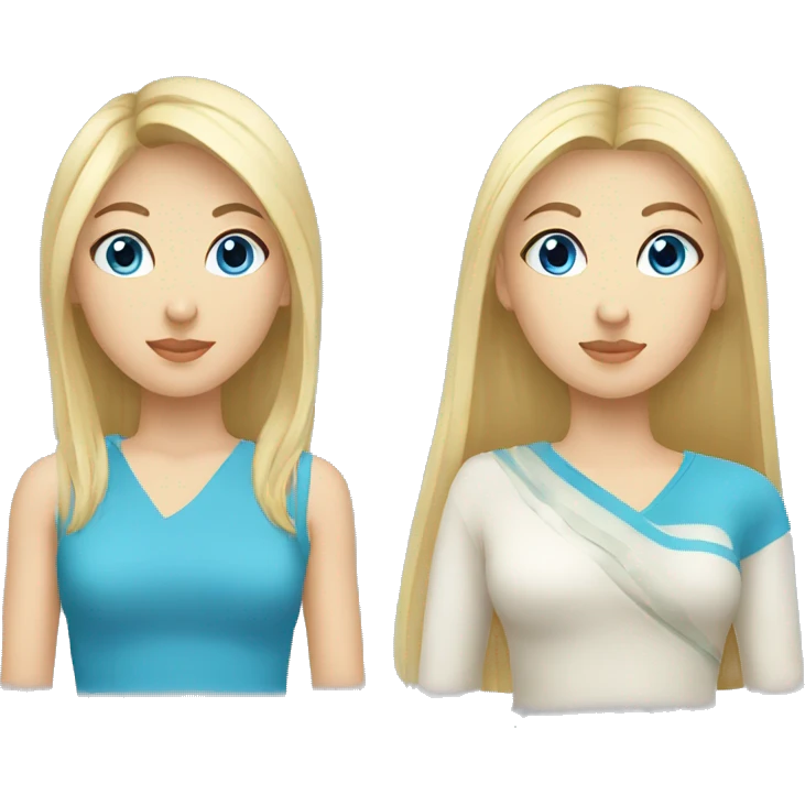 turkic girl and blonde blue eye girl emoji