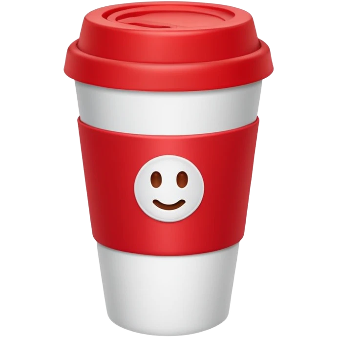 red plastic coffe with withe lid  emoji