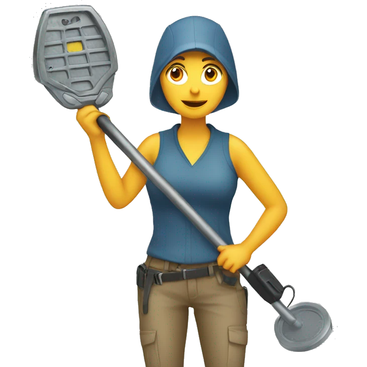 Woman holding a metal detector emoji