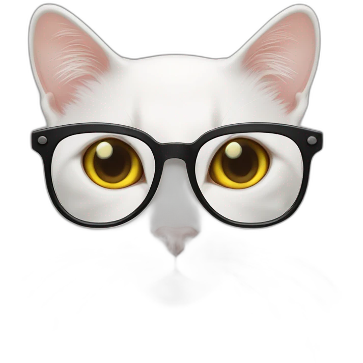 Un gatto con gli occhiali colore delle lenti gialle  emoji