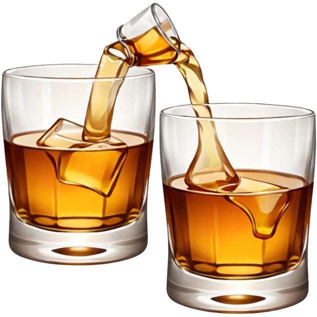 Two glasses of whiskey that brings a toast emoji