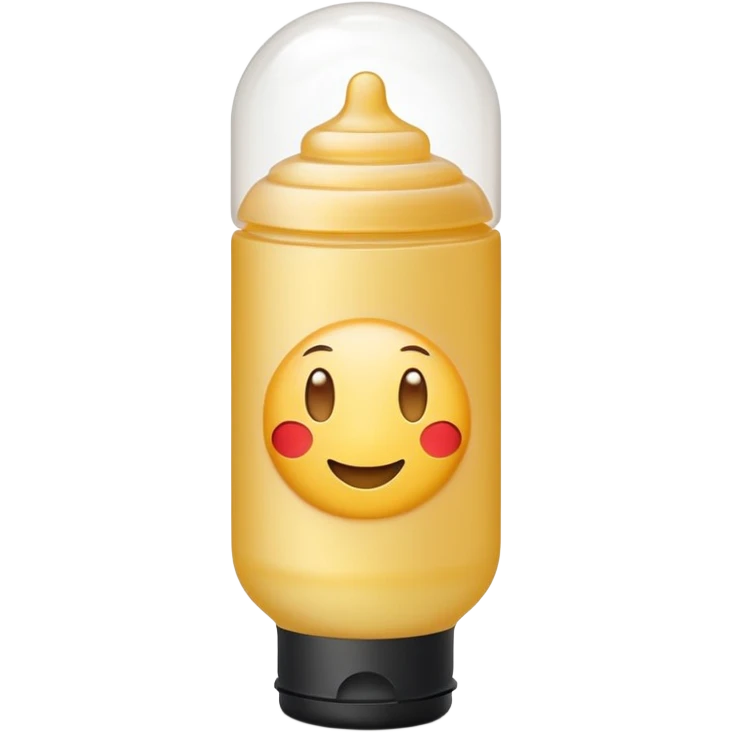 small upright squeeze tube with soft matte finish, gently rounded cap, clean minimalist design, lightly curved flexible plastic body, slightly translucent hinting creamy white product inside, no hand, drop, or branding, apple emoji style, soft lighting, subtle shadows, emoji scale emoji