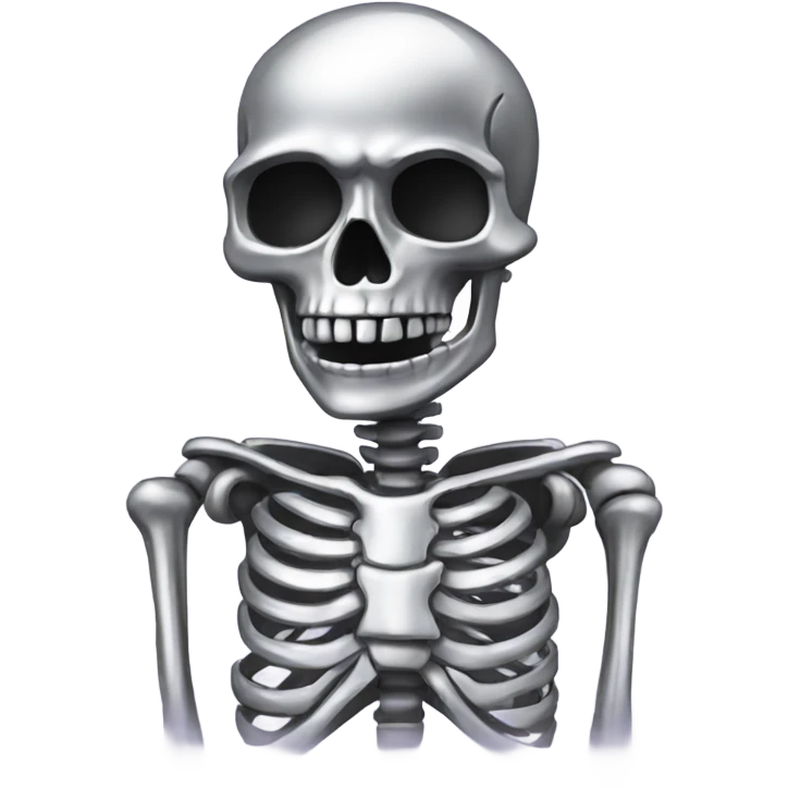 skeleton made out of chrome emoji