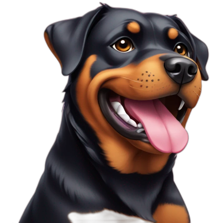 Rottweiler dog winking tongue out emoji