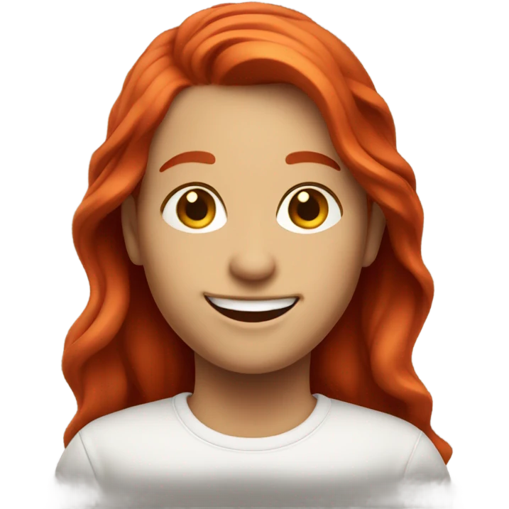 red hair smile emoji