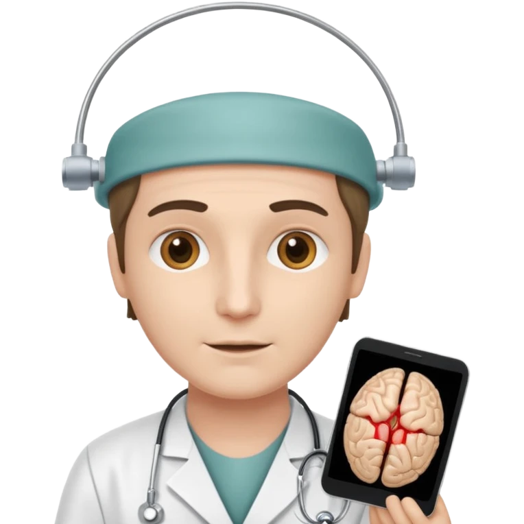 neurosurgeon showing a brain scan to a patient emoji