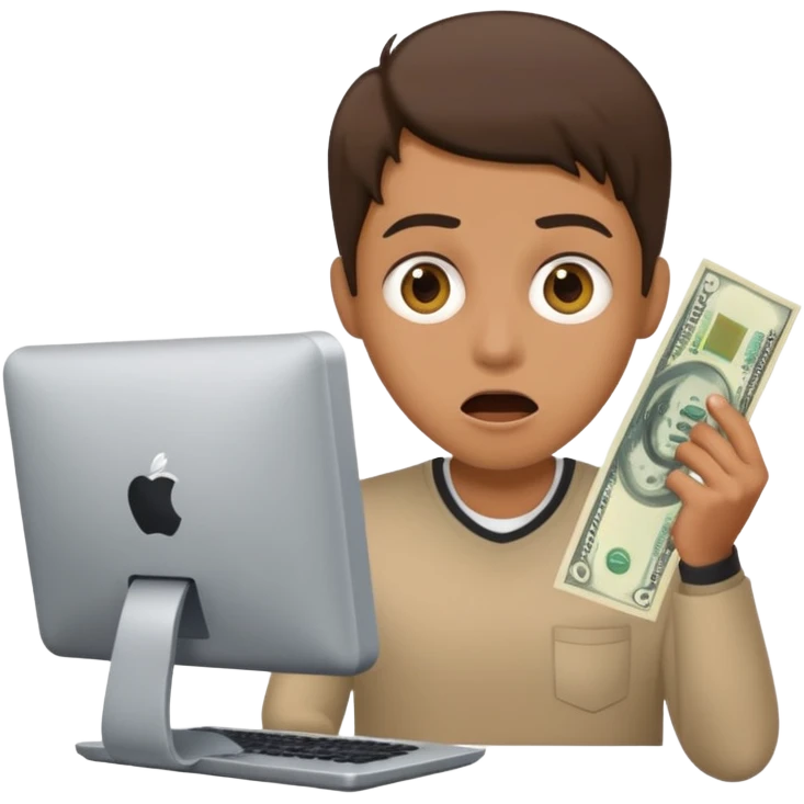 Scammer hacking money emoji