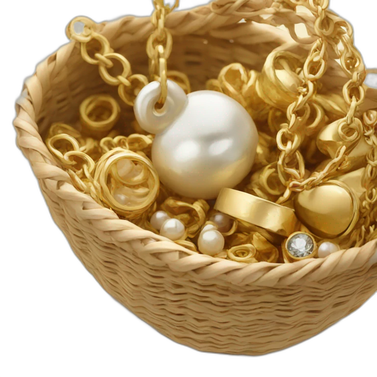Jewellery in basket  emoji