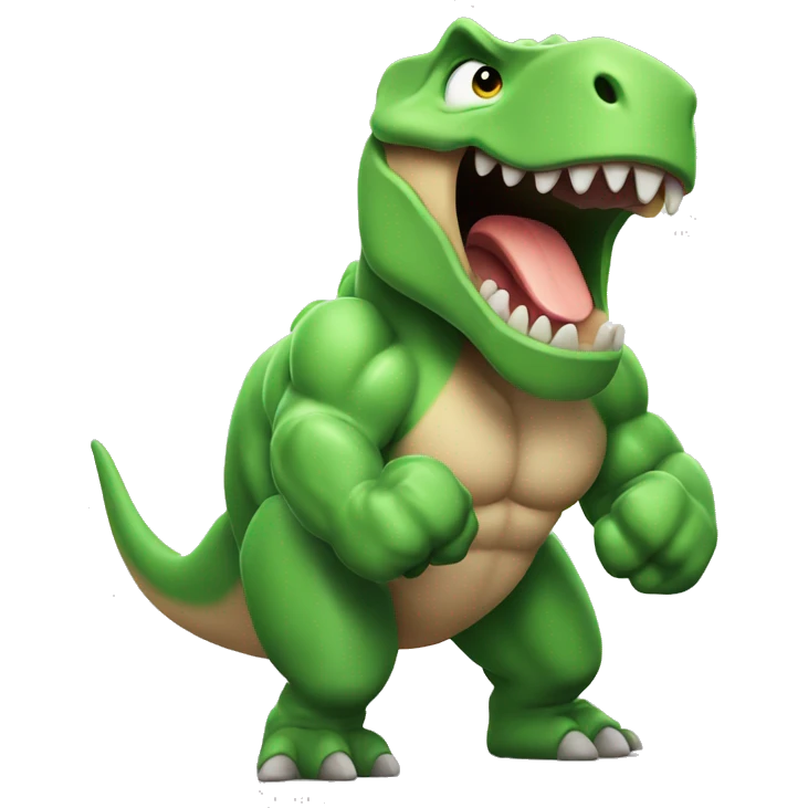 Dinosour flexing muscle emoji