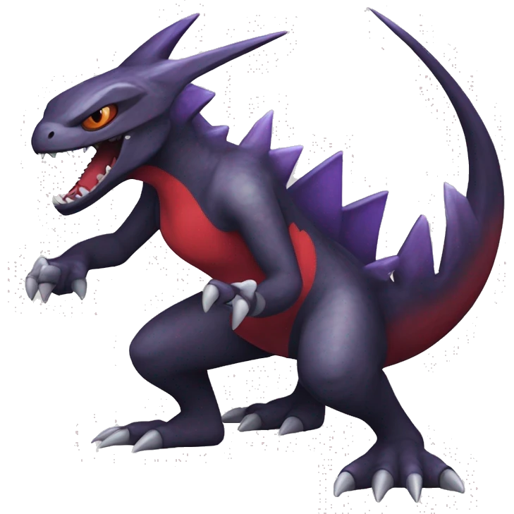 Black Cool Edgy Nargacuga-Garchomp-Noivern Fakémon  with White and Red and purple and black Edgy markings emoji
