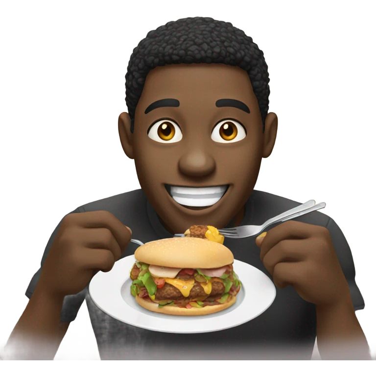 Black guy eating  emoji