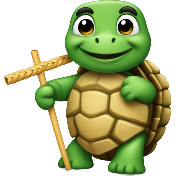 turtlewith a straw emoji