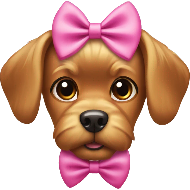 Dog Yorkshire with a pink bow  emoji