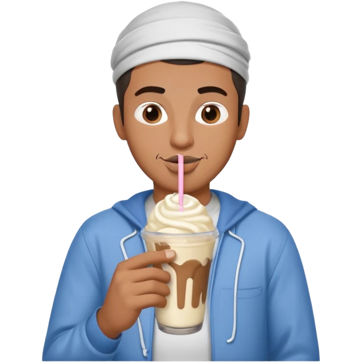 muslim man drinking milkshake emoji