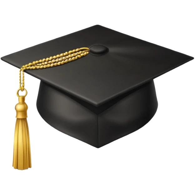 graduation hat with gold tassel emoji