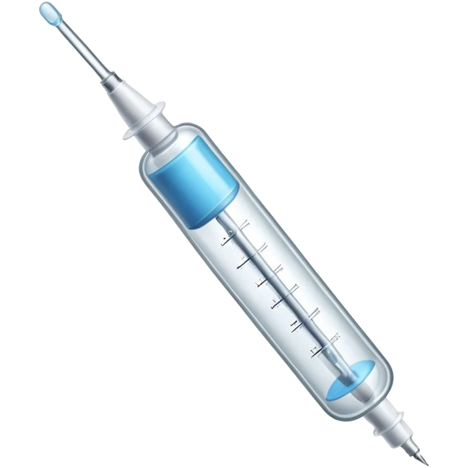 Empty medical syringe with no liquid inside, clear barrel emoji