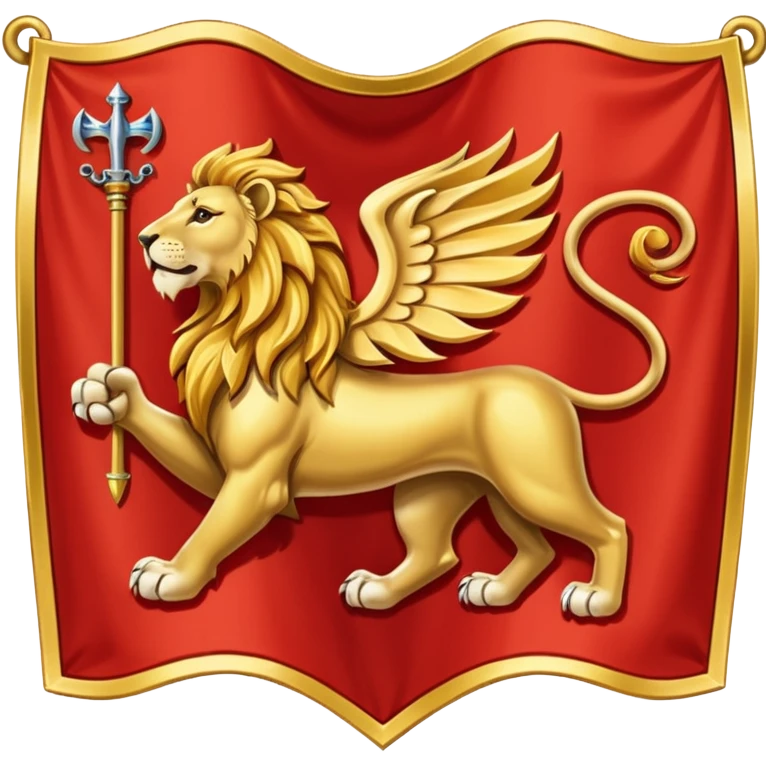 Majestic Lion Medieval Banner heraldry flag emoji