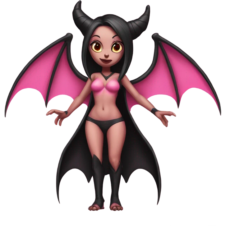 Pink and black sucubus full body  emoji