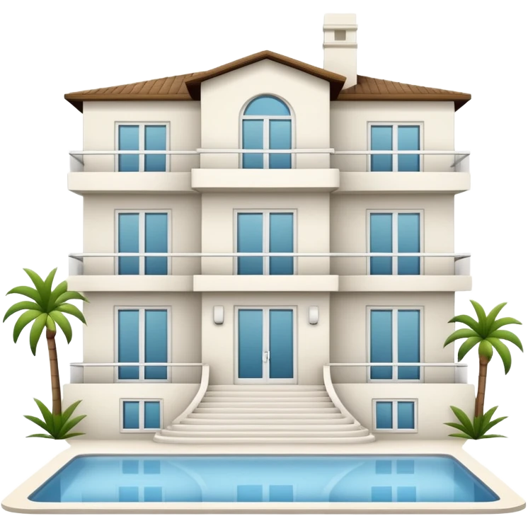white 3 floor modern luxurious villa emoji
