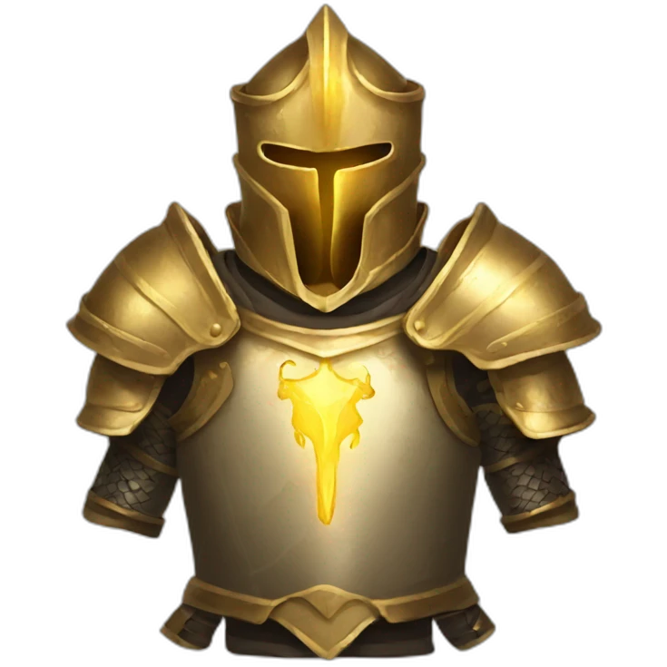 Golden glowing medival armor emoji