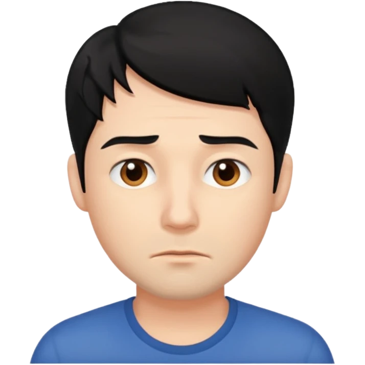 Sleepy man black hair emoji