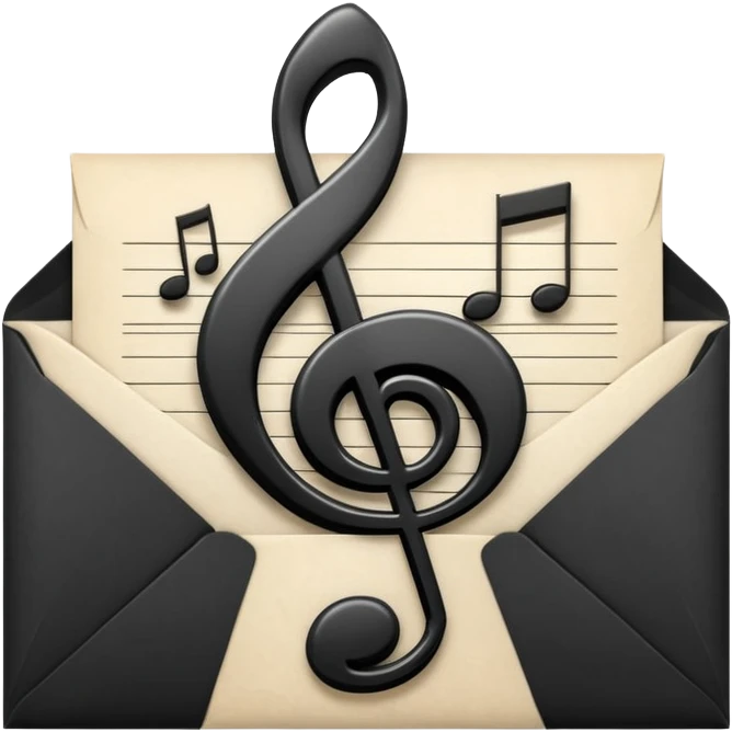Mail with music note emoji