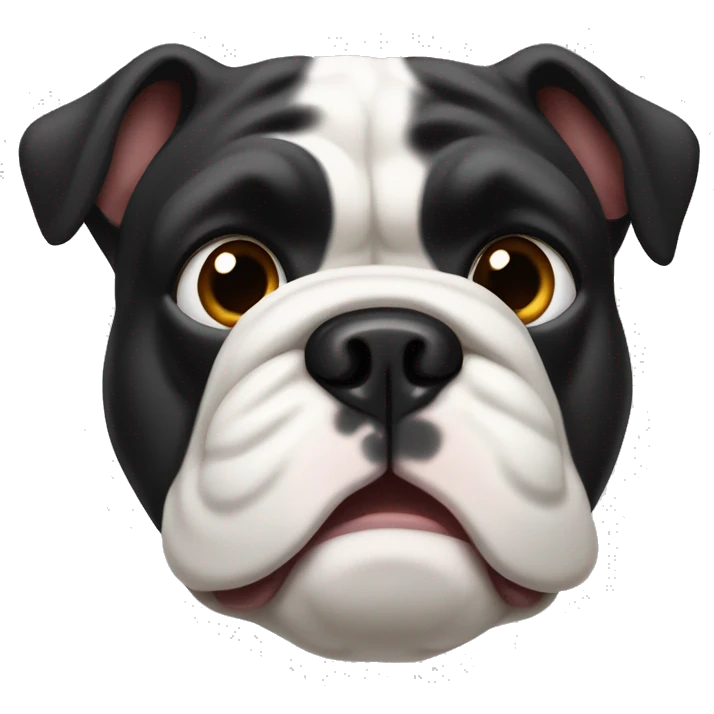 bulldog francés negro y blanco  emoji