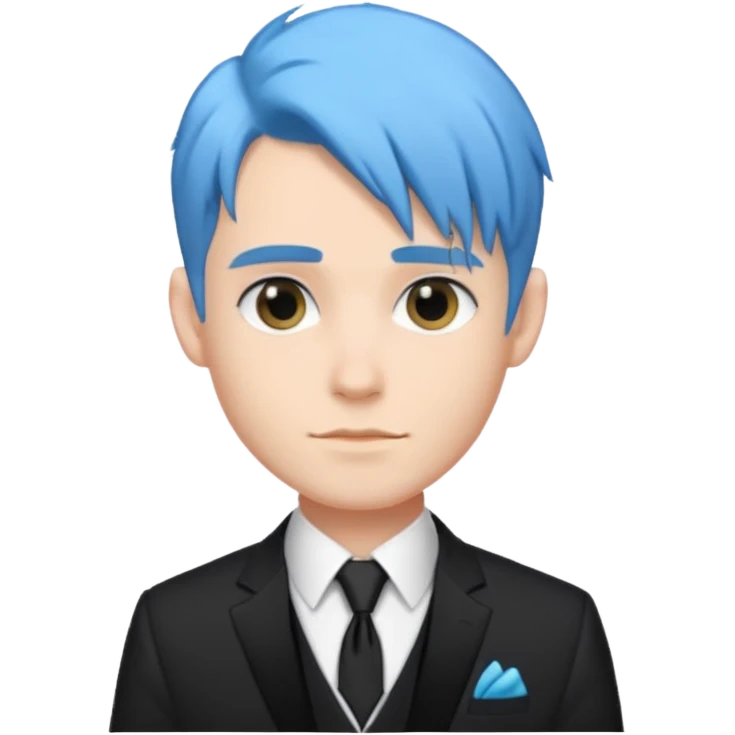 blue hair pastel skinned groom emoji