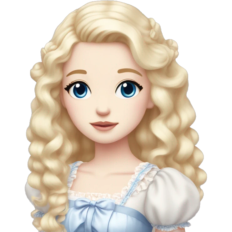 sweet lolita blond hair blue eyes white skin light pink dress emoji