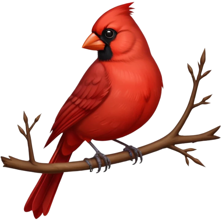Cardinal bird with no background color emoji