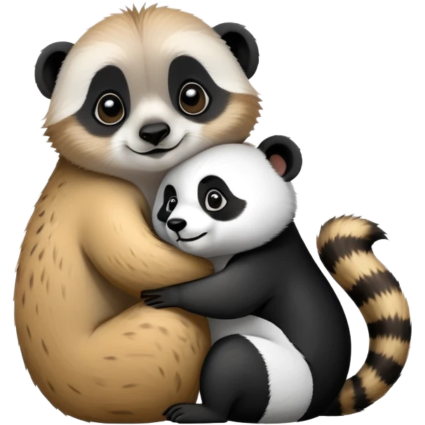 Meerkat hug a panda emoji