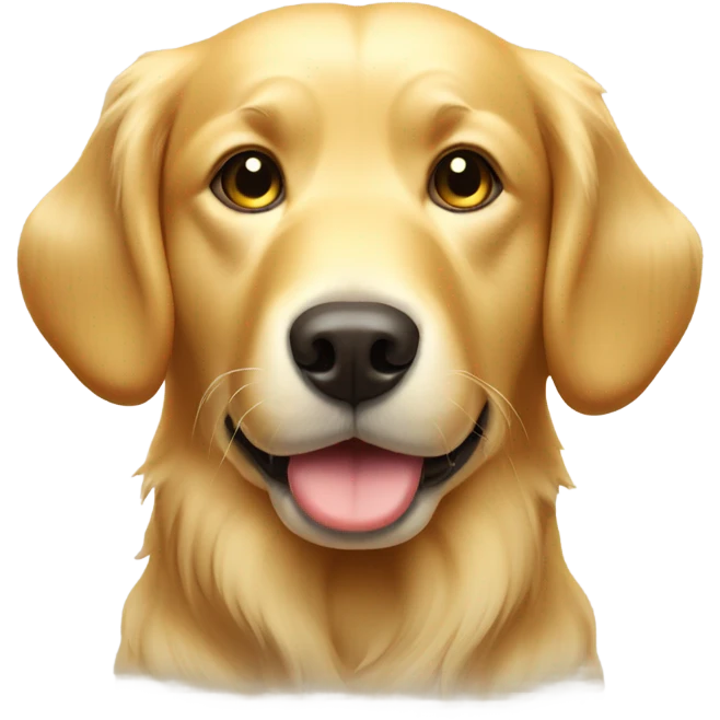 Golden retriever with butter on its head emoji