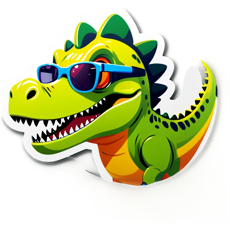 Dinosaurio con lentes emoji