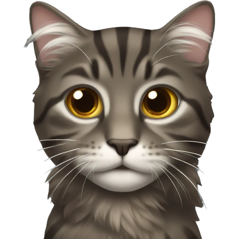 Long hair dark tabby cat emoji
