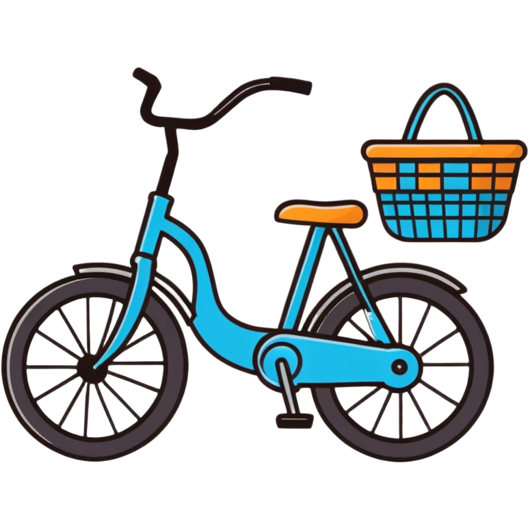 A colorful bicycle with basket emoji