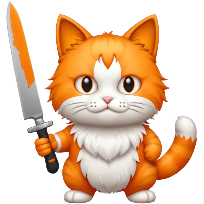 Killer cat with knife emoji