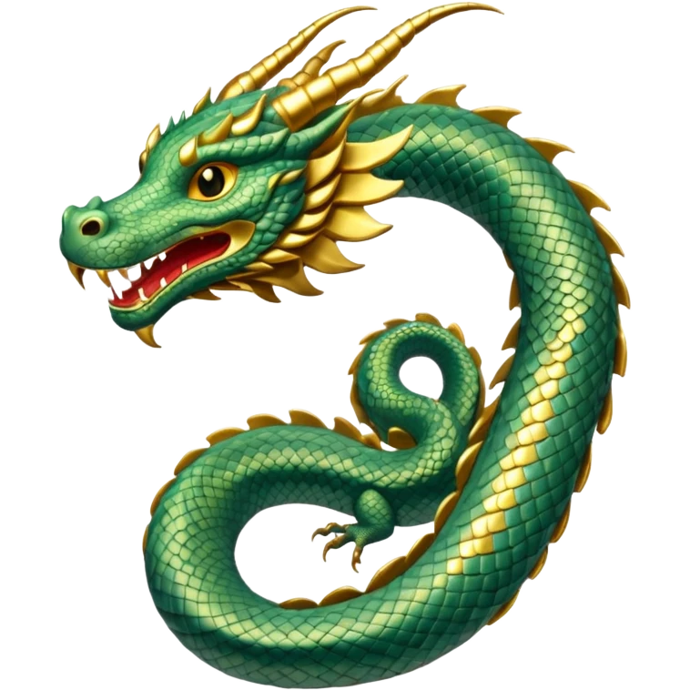  Straight Eastern dragon no legs not curved emoji