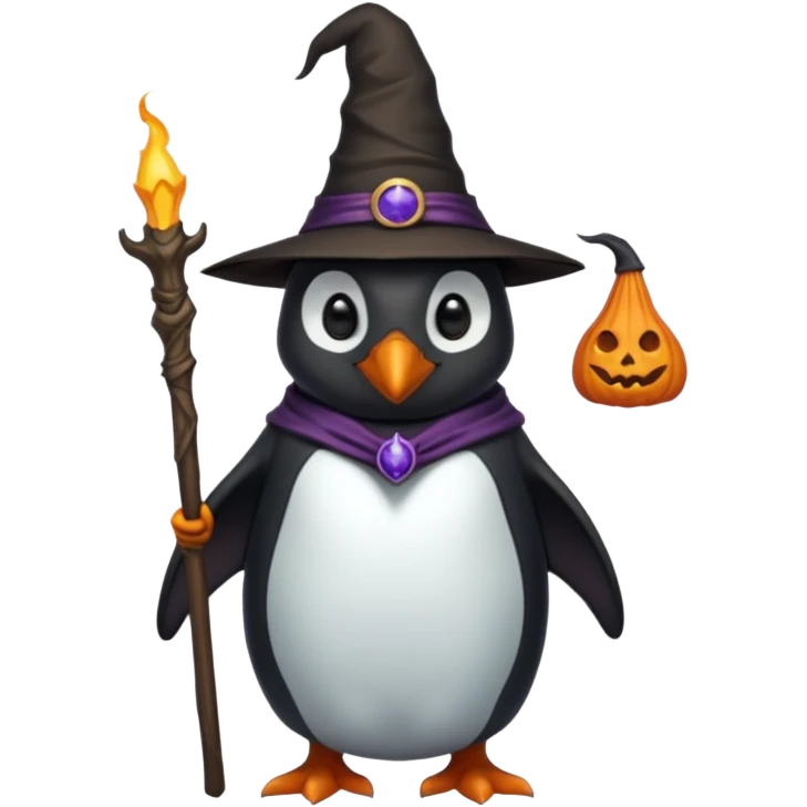 tall Demons Penguin with Witch Hat full body emoji