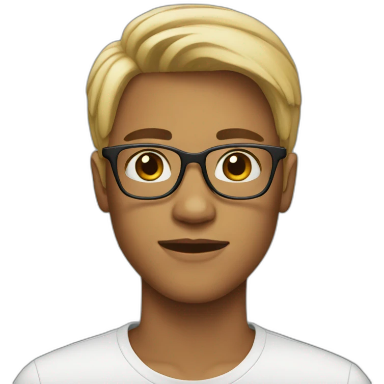 white teenager with glasses emoji