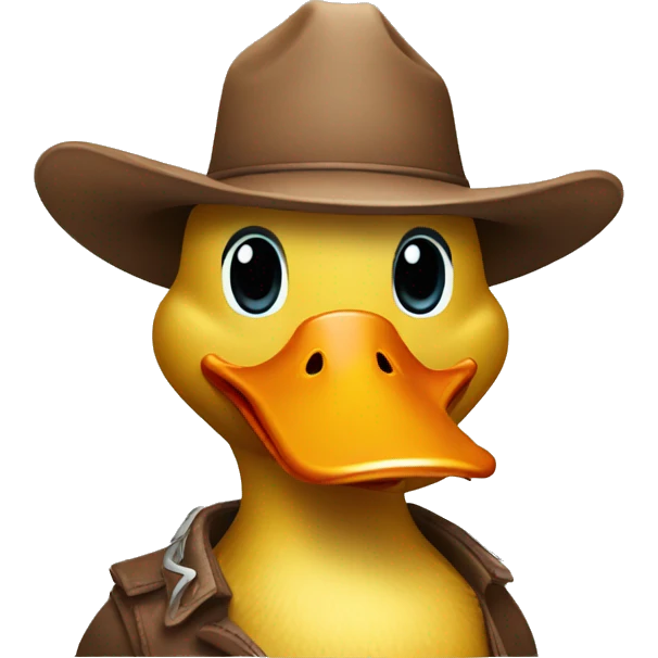 duck wearing cowboy hat emoji