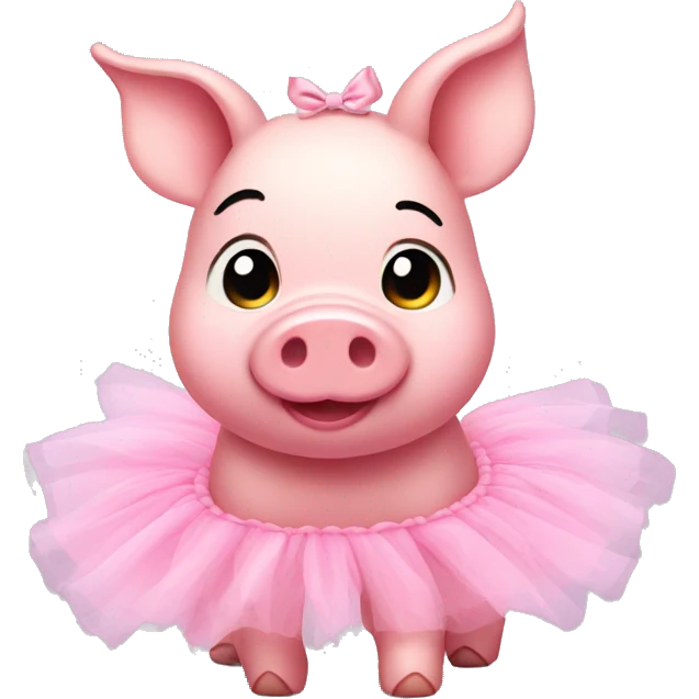 pink piglet with a tutu on emoji