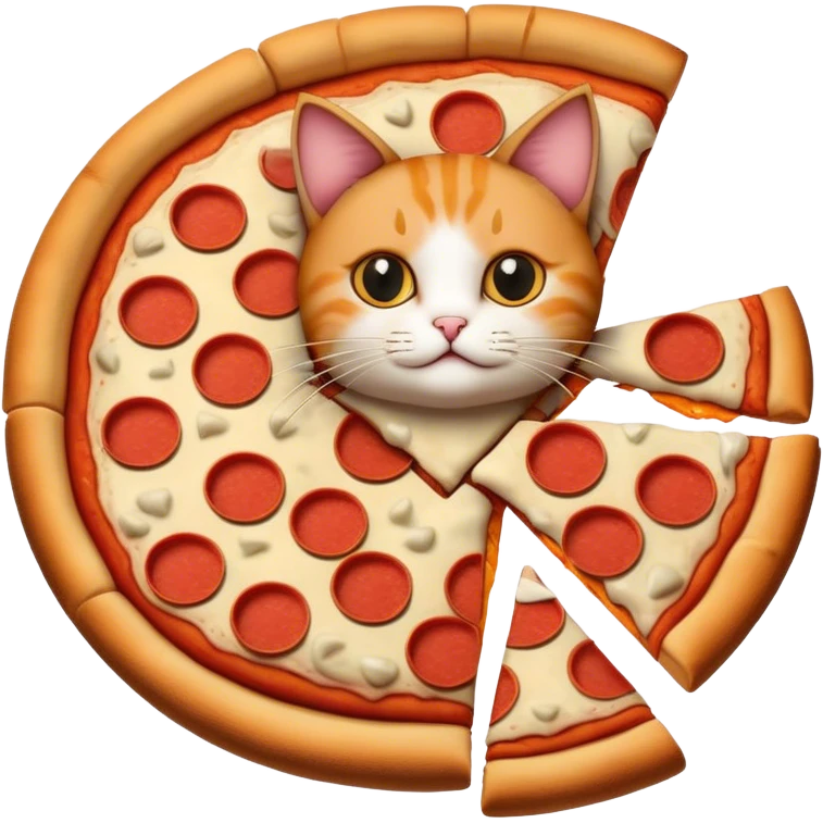 Pizza with cat emoji
