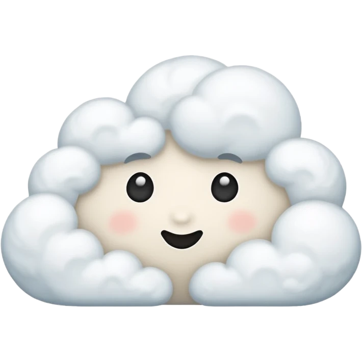 white cloud - like thinking sign emoji