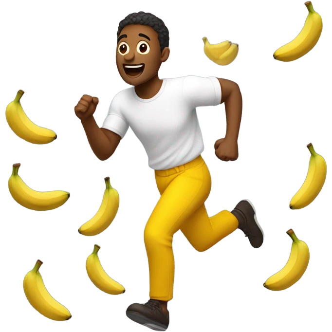 Guy running with bananas  emoji