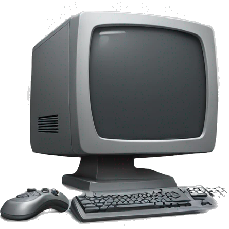 Gaming PC, grey with simple composition emoji