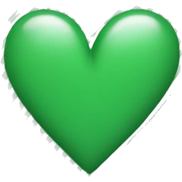 Green heart with white stripes emoji